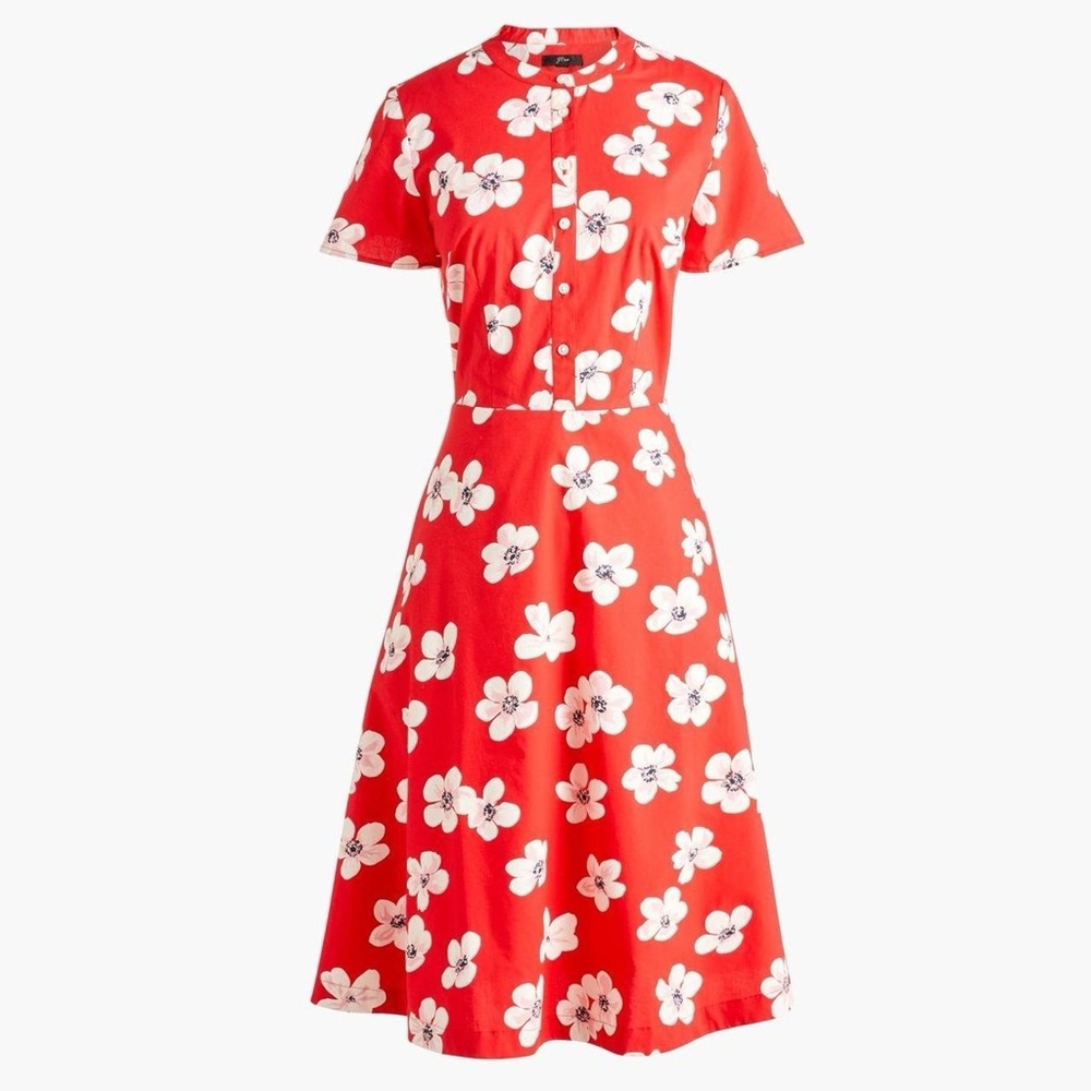 J. Crew Red Floral Dress